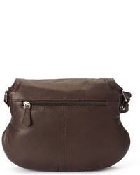 Rr Leather Gusseted Leather Crossbody Bag