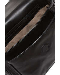 Bottega Veneta Saddle Small Intrecciato Leather Shoulder Bag Black