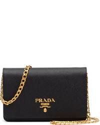 Prada Saffiano Lux Crossbody Bag Black
