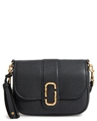 Marc Jacobs Small Courier Interlock Leather Crossbody Bag Black