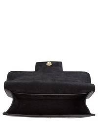 Alexander McQueen Small Insignia Calfskin Leather Crossbody Satchel Black