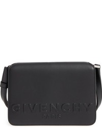 Givenchy Small Logo Debossed Leather Crossbody Bag Black