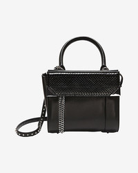 Barbara Bui Studded Strap Structured Leather Crossbody Black