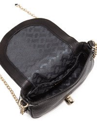 Diane von Furstenberg Sutra Mini Leather Crossbody Bag Black