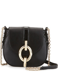 Diane von Furstenberg Sutra Mini Leather Crossbody Bag Black
