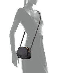 Neiman Marcus Tassel Double Zip Crossbody Bag Black