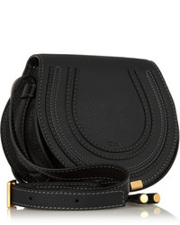 Chloé The Marcie Mini Textured Leather Shoulder Bag Black