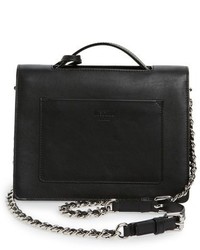 Moschino Top Handle Leather Crossbody Bag Black