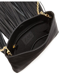 Zac Posen Zac Claudette Leather Tassel Crossbody Bag Black