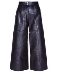 Saint Laurent High Waisted Leather Culottes