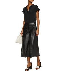 Opening Ceremony Laser Cut Faux Leather Culottes