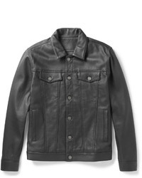 Black Leather Denim Jacket