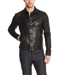 John Varvatos Star Usa Denim Style Leather Jacket