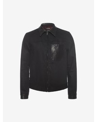 Alexander McQueen Leather Detail Denim Jacket