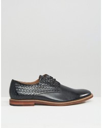Aldo Sodano Weave Derby Shoes In Black Leather
