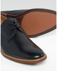 Aldo Sodano Weave Derby Shoes In Black Leather
