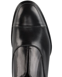 Alexander McQueen Black Leather Slip On Derby Shoes