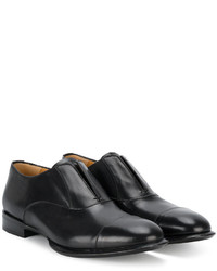 Alexander McQueen Black Leather Slip On Derby Shoes