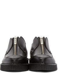 Underground Black Leather Zip Up Barfly Creepers