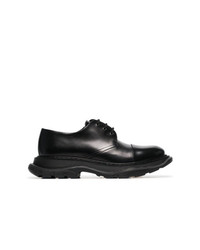 Alexander McQueen Black Tread Derby Leather Shoes