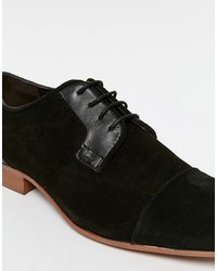 Asos Brand Derby Shoes In Black Suede And Leather