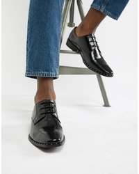 Dune Brogues In Black Hi Shine Leather With Studs