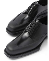 Prada Brushed Square Toe Derby Shoes