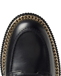 Givenchy Chain Trimmed Leather Derby Shoes