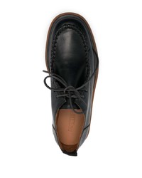 Buttero Decorative Stitching Leather Derby Shoes