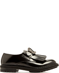Alexander McQueen Embossed Buckle Leather Derby Shoes