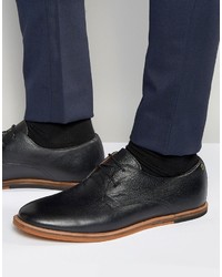 Frank Wright Busby Derby Shoes In Black Leather