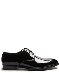 Dolce & Gabbana Grosgrain Trimmed Patent Leather Derby Shoes