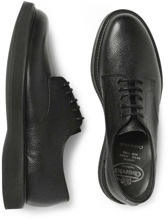 Church's Leyton Pebble Grain Leather Derby Shoes, $460 | MR PORTER ...