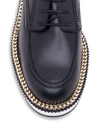 Givenchy Rottweiler Chain Embellished Leather Derby Shoes