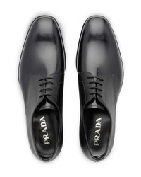 Prada Saffiano And Brushed Leather Oxford Shoes