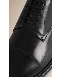 Burberry Shearling Lined Leather Derby Shoes