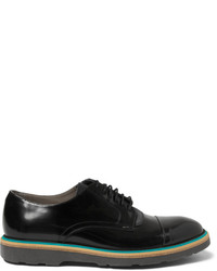 Paul Smith Shoes Accessories Rubber Soled Polished Leather And Suede Derby Shoes