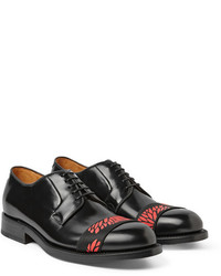Raf Simons Strap Front Polished Leather Derby Shoes