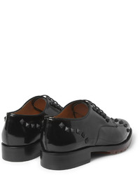 Valentino Studded High Shine Leather Derby Shoes