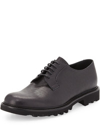 Giorgio Armani Textured Leather Derby Shoe Black