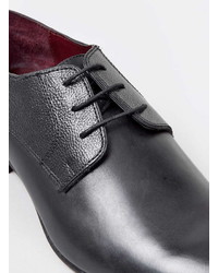 Topman Black Leather Derby Shoes