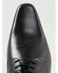Topman Black Leather Derby Shoes