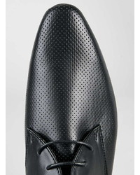 Topman Black Perforated Derby Shoes