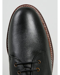 Topman Howes Black Leather Derby Shoes