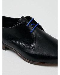 Topman Keynes Black Leather Derby Shoes
