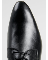 Topman Ray Black Leather Derby Shoes