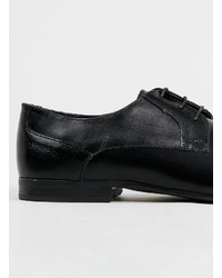 Topman Ray Black Leather Derby Shoes