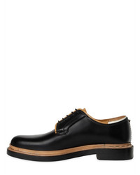 Valentino Unfinished Leather Derby Lace Up Shoes