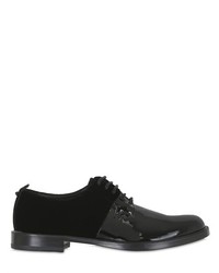Giacomorelli Velvet Patent Leather Derby Shoes