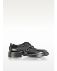 Marni Village Lux Black And Gold Leather Derby Shoe